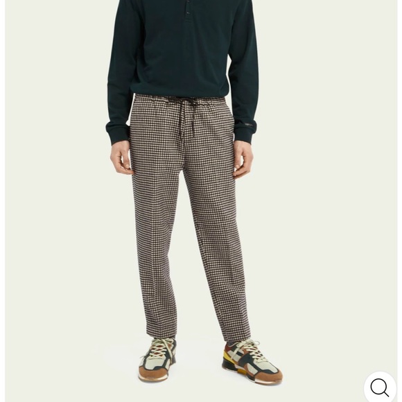 Scotch and soda wool men pants gingham print - Picture 2 of 15